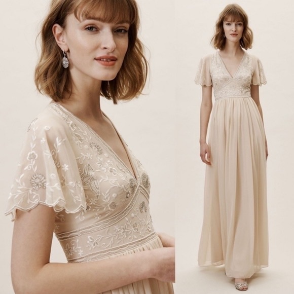 BHLDN Dresses & Skirts - BHDLN Anthropologie Fresna Flutter Sleeve Dress